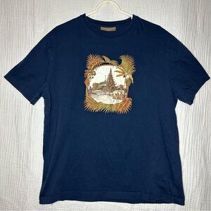 Jim Thompson Vintage Graphic Ornate Temple Elephant Short Sleeved T-SHIRT XL